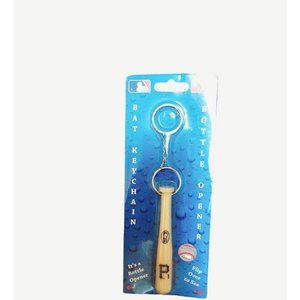 PITTSBURGH PIRATES MINI BASEBALL BAT KEYCHAIN KEY RING WITH BOTTLE OPENER MLB
